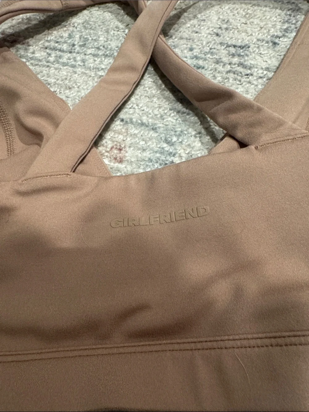 girlfriend collective Seamless V-Neck Bralette - Taupe